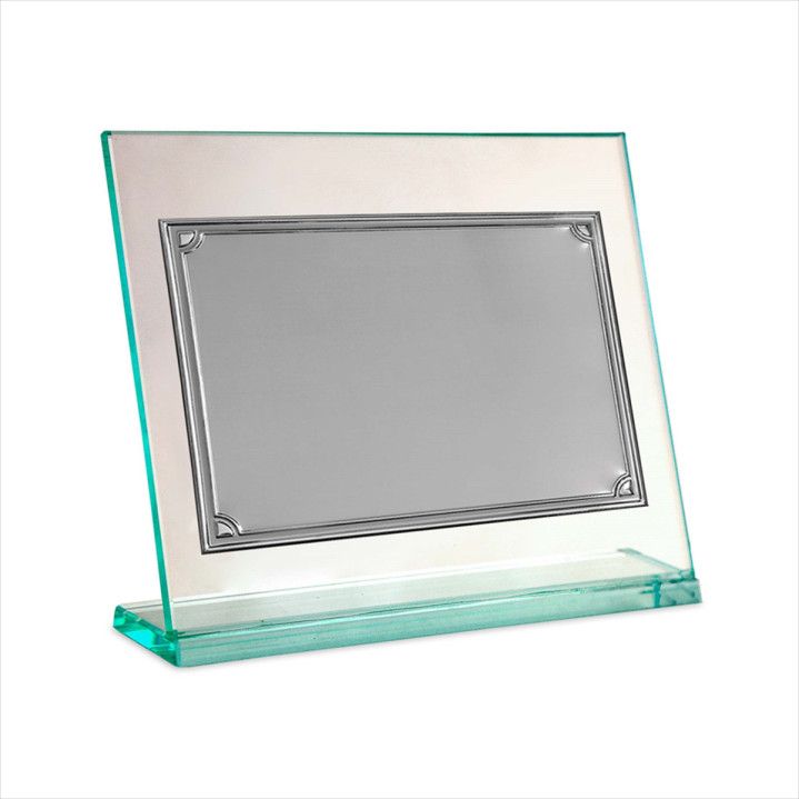 Placa Homenaje Cristal-Aluminio 22x17cm P-2278/3C Chapa Detalle Esquinas