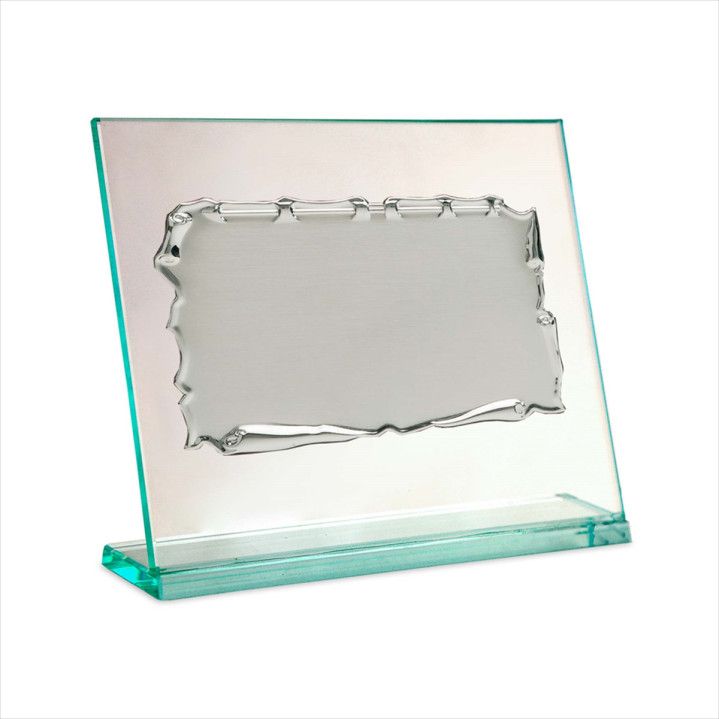 Placa Homenaje Cristal-Aluminio 24x19cm P-2277/2C Chapa Tipo Pergamino