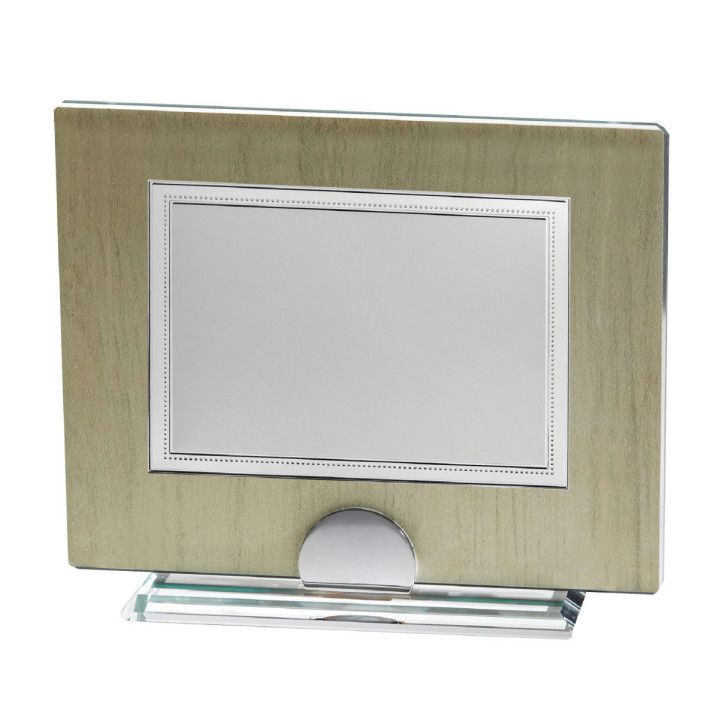 Placa Homenaje Cristal-Aluminio 24x20cm P-3013/3C Chapa Bordes Perlados 16x12cm