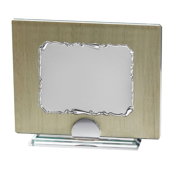 Placa Homenaje Cristal-Aluminio 24x20cm P-3014/3C Chapa Pergamino 16x12cm