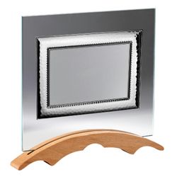 Placa Homenaje Cristal-Aluminio 28,5x21,5cm P-3037/2C Base Madera Chapa Bordes Gruesos Detallados 20x15cm