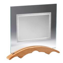 Placa Homenaje Cristal-Aluminio 28,5x21,5cm P-3042/2C Base Madera Chapa 20x15cm