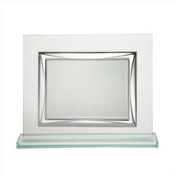 Placa Homenaje Cristal-Latón 21x18cm P-2225/2C Bordes Gruesos Detallados