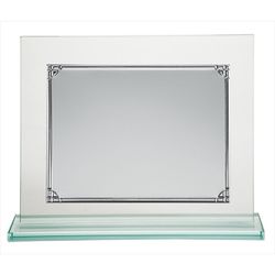 Placa Homenaje Cristal-Latón 21x18cm P-2227/2C Bordes Detallados