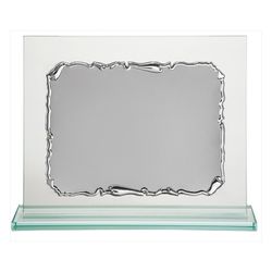 Placa Homenaje Cristal-Latón 21x18cm P-2231/2C Bordes Pergamino