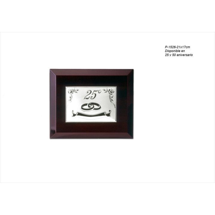 Placa Homenaje Madera-Acero Bilaminado 21x17cm P-2526C Alianzas 50 Aniversario