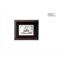 Placa Homenaje Madera-Acero Bilaminado 21x17cm P-2526C Alianzas 50 Aniversario