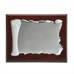 Placa Homenaje Madera-Acero Bilaminado 29x23cm P-2030/1B Pergamino en Brillo