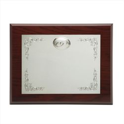 Placa Homenaje Madera-Alpaca 23x19cm P-2011/2A Óvalos - Estuche Incluido