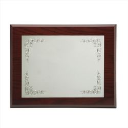 Placa Homenaje Madera-Alpaca 23x19cm P-2013/2A Detalles En Esquinas - Estuche Incluido