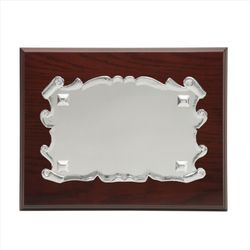 Placa Homenaje Madera-Alpaca 23x19cm P-2014/2A Pergamino/Clavos - Estuche Incluido