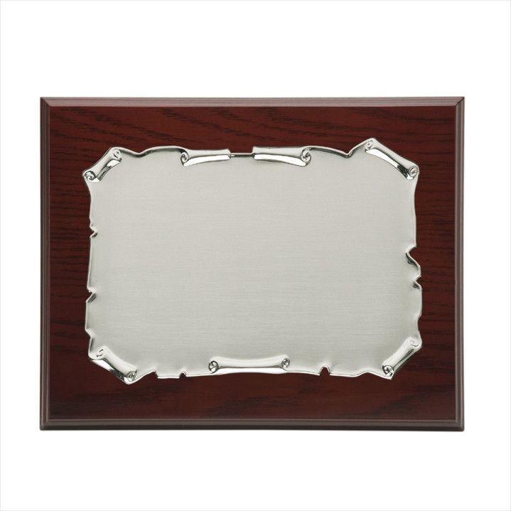 Placa Homenaje Madera-Aluminio 21x16cm P-2050/3M Pergamino Plateado