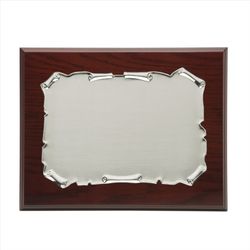 Placa Homenaje Madera-Aluminio 21x16cm P-2050/3M Pergamino Plateado