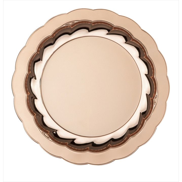 Placa Homenaje Madera-Aluminio 22.5cm P-2606/2 Especial Forma Plato Oro Rosa