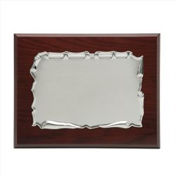 Placa Homenaje Madera-Aluminio 23x19cm P-2051/2M Pergamino Plateado