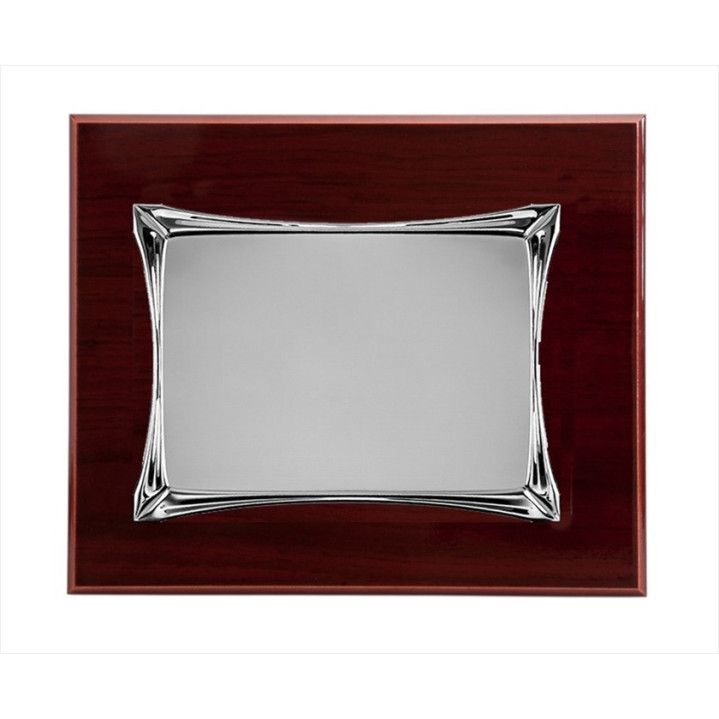 Placa Homenaje Madera-Aluminio 23x19cm P-2063/2X Esquinas Alargadas