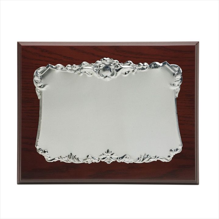 Placa Homenaje Madera-Aluminio 23x19cm P-2067/2X Estilo Clásico