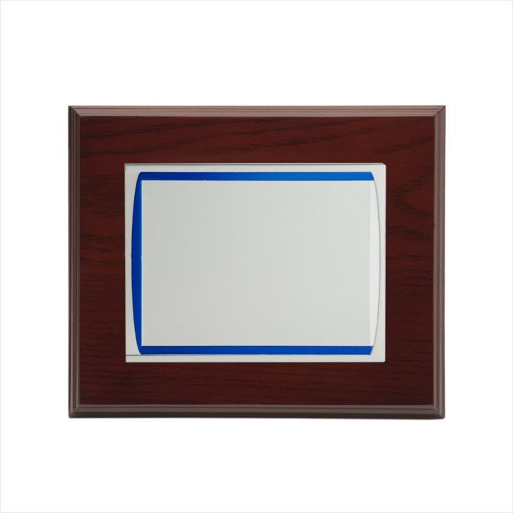 Placa Homenaje Madera-Aluminio 23x19cm P-2074/2X Bordes Detalle Azul