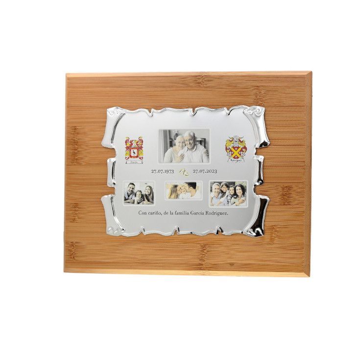 Placa Homenaje Madera-Aluminio 23x19cm P-2123/2X Pergamino Aniversario