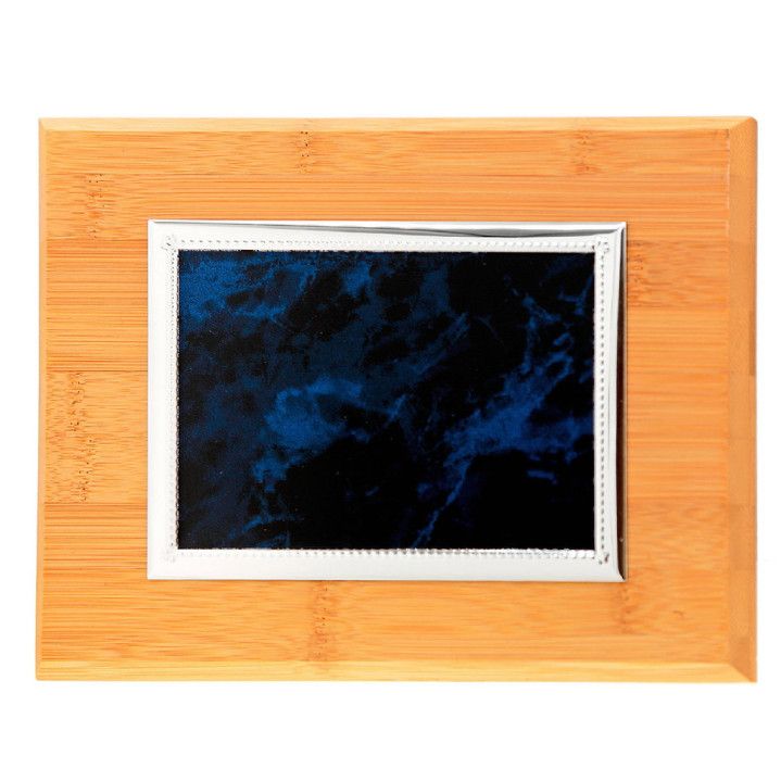 Placa Homenaje Madera-Aluminio 23x19cm P-2124/2X Borde Plateado - Centro Lapislazuli