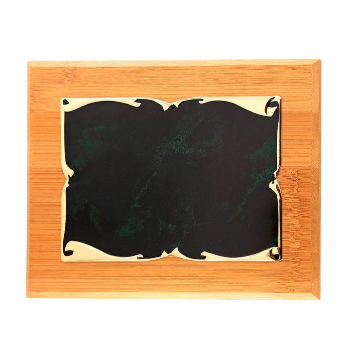Placa Homenaje Madera-Aluminio 23x19cm P-2125/2X Borde Dorado - Centro Esmeralda