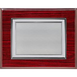 Placa Homenaje Madera-Aluminio 23x19cm P-2136/2X Bordes Gruesos Detallados Plateada