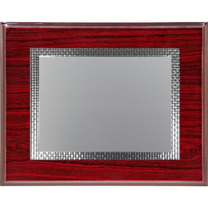 Placa Homenaje Madera-Aluminio 23x19cm P-2138/2X Bordes Detallados Plateado