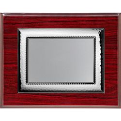 Placa Homenaje Madera-Aluminio 23x19cm P-2140/2X Bordes Gruesos Plateada
