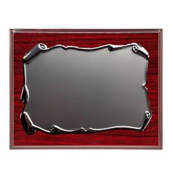 Placa Homenaje Madera-Aluminio 23x19cm P-2142/2M Pergamino Plateado