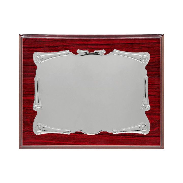 Placa Homenaje Madera-Aluminio 23x19cm P-2143/2M Pergamino Brillo