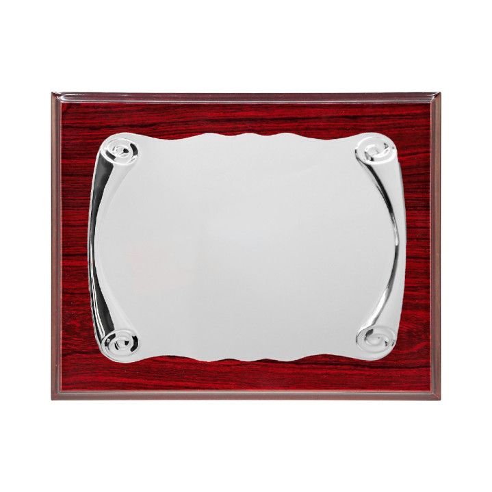 Placa Homenaje Madera-Aluminio 23x19cm P-2144/2M Pergamino Brillo