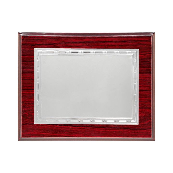 Placa Homenaje Madera-Aluminio 23x19cm P-2146/2M Bordes Detallados