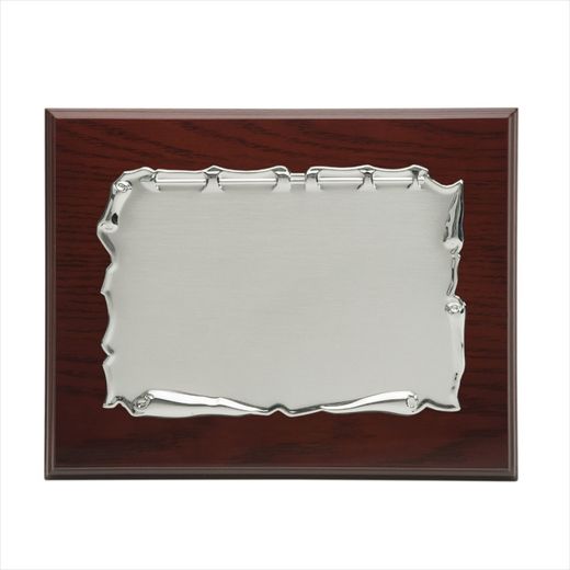 Placa Homenaje Madera-Aluminio 29x23cm P-2051/1M Pergamino Plateado