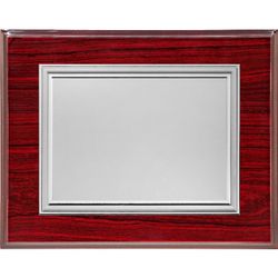 Placa Homenaje Madera-Aluminio 29x23cm P-2137/1X Bordes Lisos Plateada