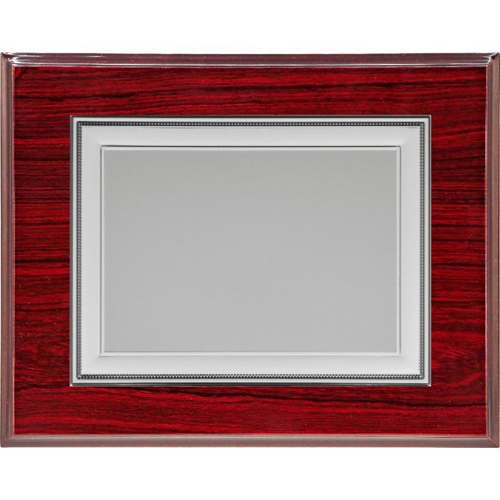 Placa Homenaje Madera-Aluminio 29x23cm P-2141/1X Bordes Detallados Plateada