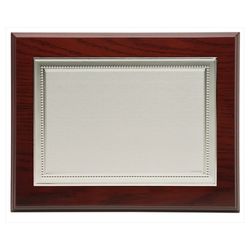 Placa Homenaje Madera-Latón 23x19cm P-2036/2L Borde Líneas Perladas