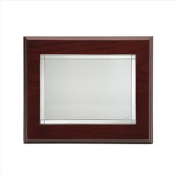 Placa Homenaje Madera-Latón 29x23cm P-2035/1L Borde Líneas Rectas