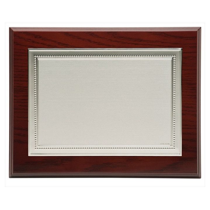 Placa Homenaje Madera-Latón 29x23cm P-2036/1L Borde Líneas Perladas