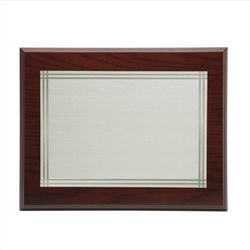 Placa Homenaje Madera-Plata 23x19cm P-2006/2P Líneas Perpendiculares - Estuche Incluido