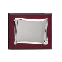 Placa Homenaje Madera-Plata 27,8x20,5cm P-4002/2P Pergamino Brillo