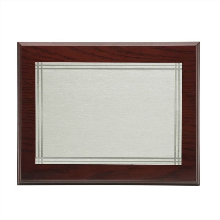 Placa Homenaje Madera-Plata 29x23cm P-2006/1P Líneas Perpendiculares - Estuche Incluido