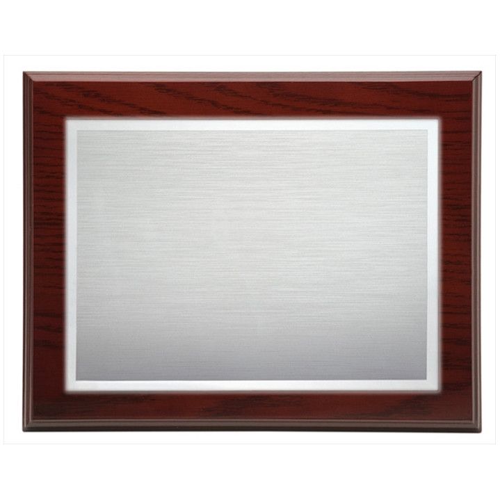 Placa Homenaje Madera-Plata 29x23cm P-2007/1P Lisa Mate - Estuche Incluido