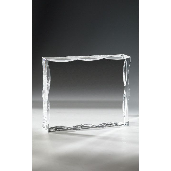 Placa Homenaje Metacrilato 18x15x3cm P-3003 Bordes Ondulados