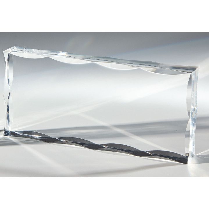 Placa Homenaje Metacrilato 24x10x3cm P-3002 Bordes Ondulados