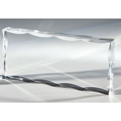 Placa Homenaje Metacrilato 24x10x3cm P-3002 Bordes Ondulados