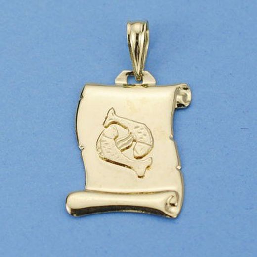 Horoscope Pisces Gold Plate 18kts Parchment 12000000PI
