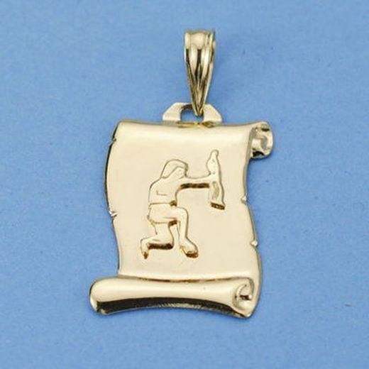 Sagittarius Horoscope Plate 18kts Gold Parchment 12000000SA