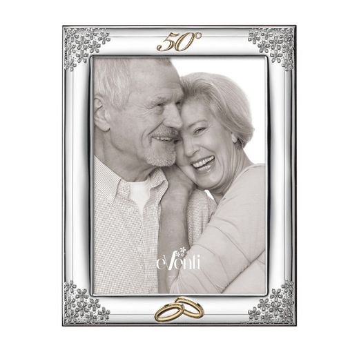 Anniversary Photo Frame 13x18cm EV9250/13C Flower Wedding Rings 50 Years
