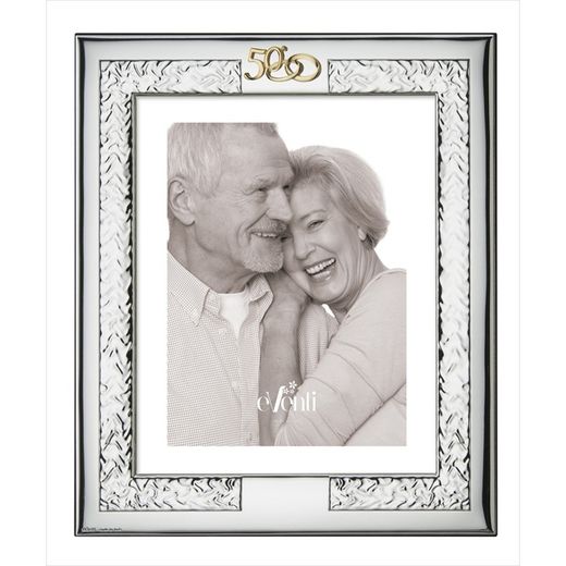 Moldura Aniversário 15x20cm EV9140/15C Alianças Modelo Sirio 50 Anos