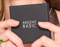 Argent Basic Steel Bracelet 21.5cm PUHS0488N Black Leather